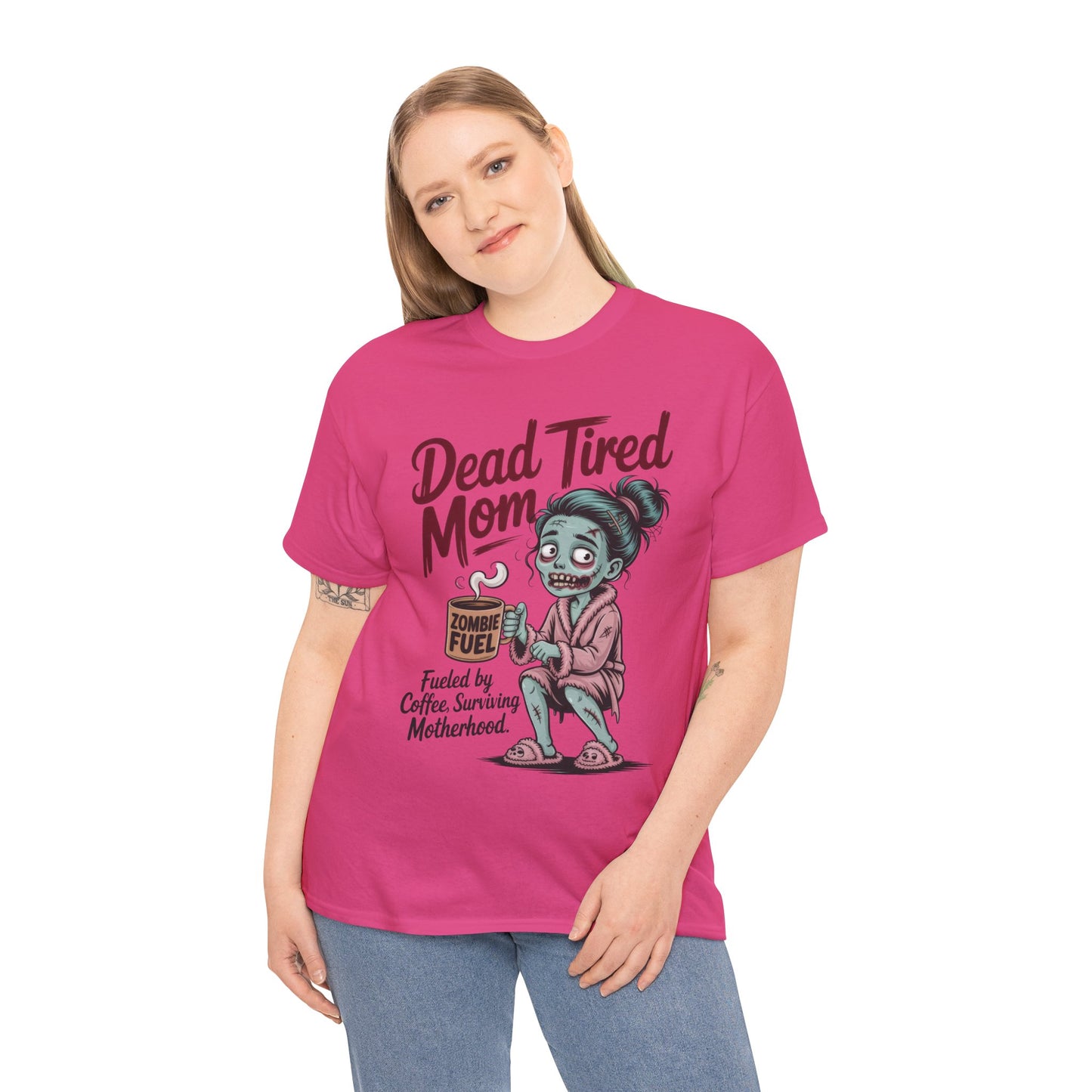 Dead Tired Mom Shirt, Funny Zombie Coffee Women's Tee, Motherhood Survival Tee, Tired Mom Gift, Zombie Mom Shirt