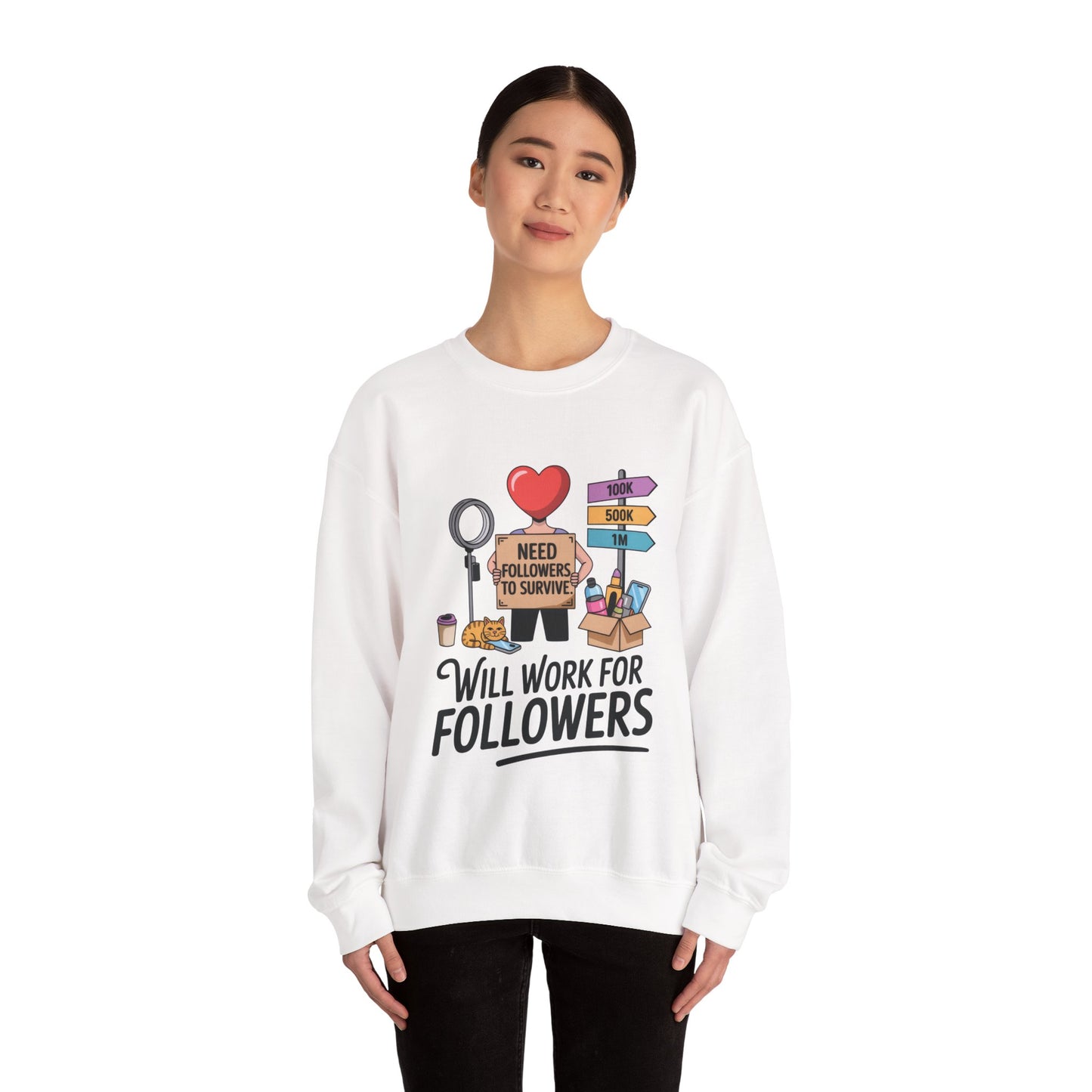 Funny Influencer Womens Sweatshirt, Social Media Sweatshirt, Humor Gifts, Crewneck for Influencers, Casual Wear, Womens Cozy Meme Top