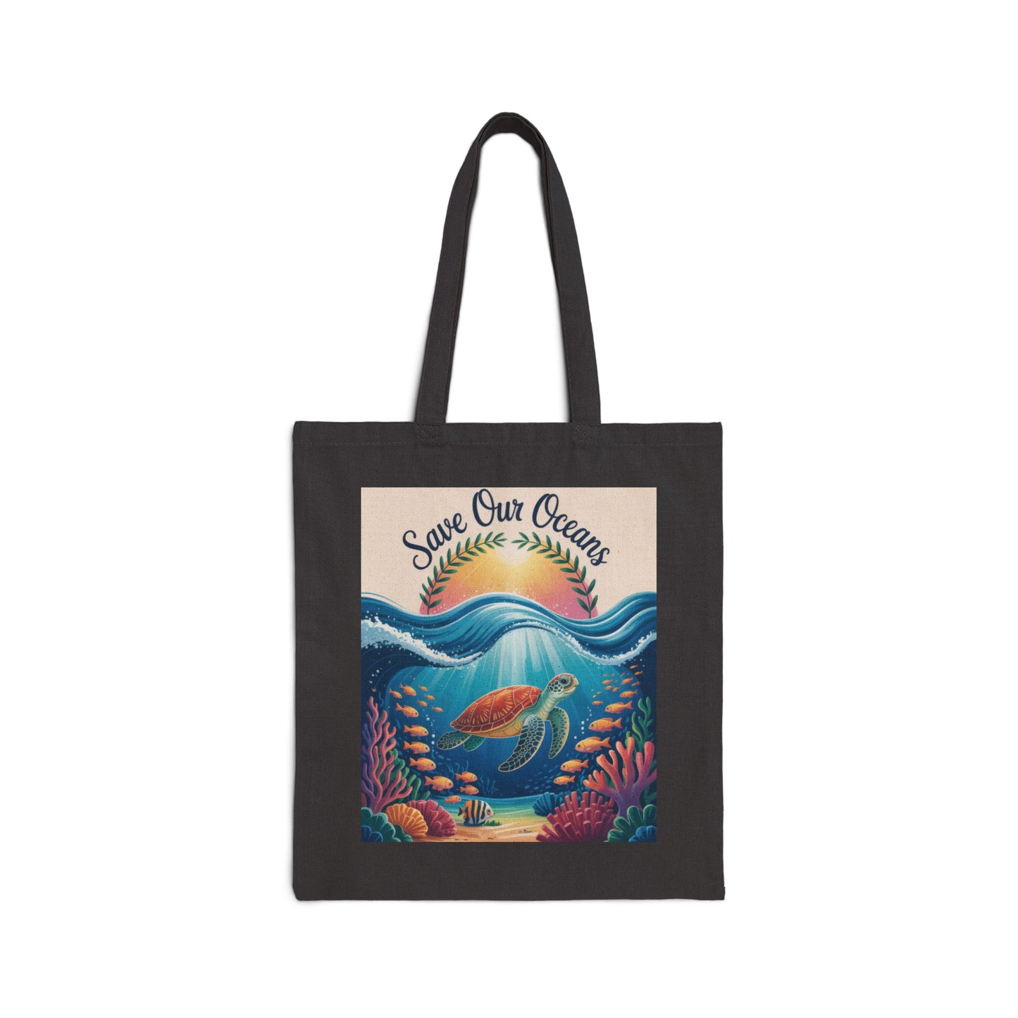 Eco-Friendly Ocean Conservation Tote Bag, Reusable Grocery Bag, Beach Bag, Gift for Ocean Lovers, Summer Accessories