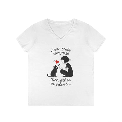 Cat Lover's V-Neck T-Shirt - Cute Graphic Tee for Pet Owners, Gifts for Cat Lovers, Animal Lover Apparel, Valentine's Day, Cat Love