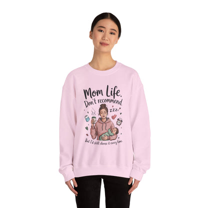 Mom Life Crewneck Sweatshirt, New Mom Gift, Cozy Everyday Wear, Funny Parent Apparel, Tired Mama Humor Tee