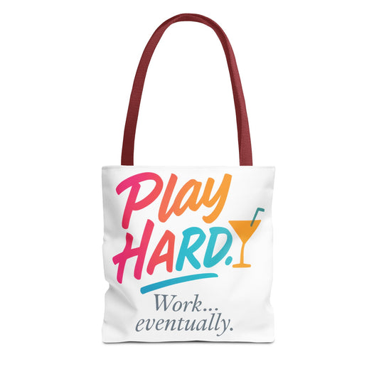 Play Hard Tote Bag - Fun, Stylish, Tote for Work & Play, Summer, Gift, Beach Bag, Everyday Carry, Beach Weekender Bag, large canvas bag