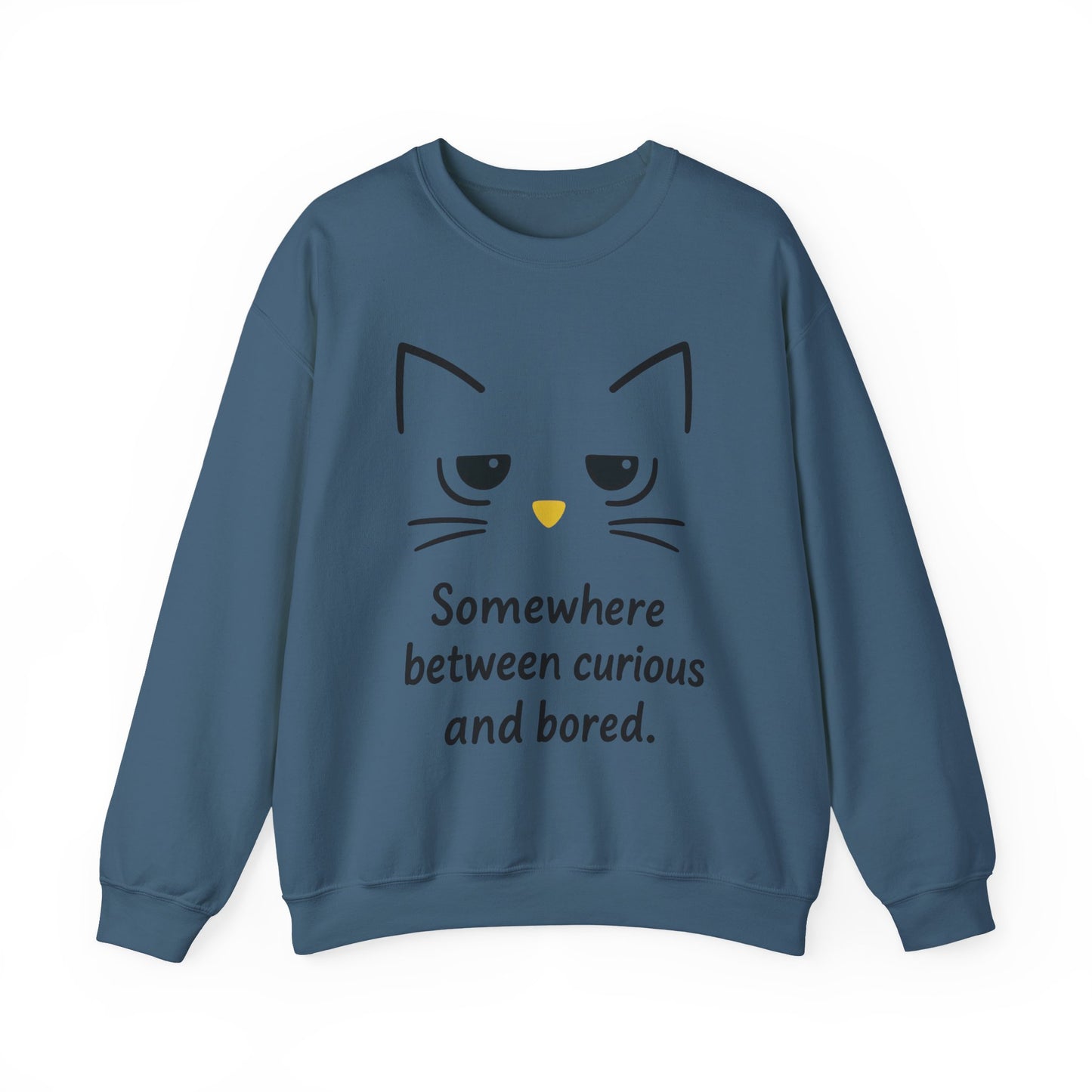 Whimsical Cat Crewneck Womens Sweatshirt, Cozy Relaxed Wear, Perfect Gift for Cat Lovers, Casual Everyday Style