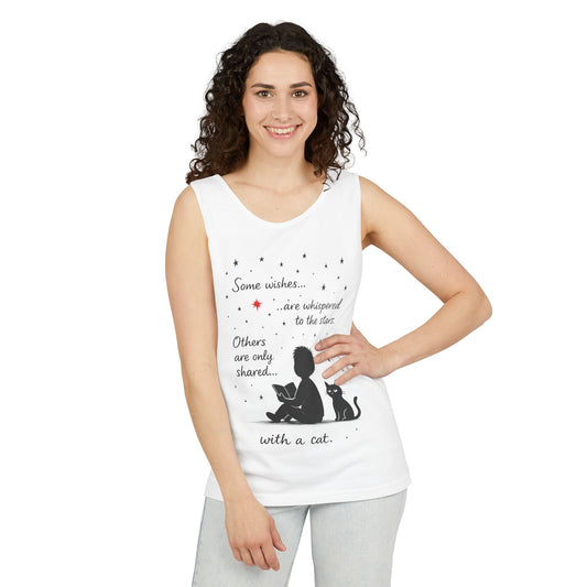 Whimsical Cat Lover's Tank Top, Inspirational Quote Top, Womens Garment-Dyed Summer Shirt, Gifts for Cat Moms, Casual Wear, Pet [...]
