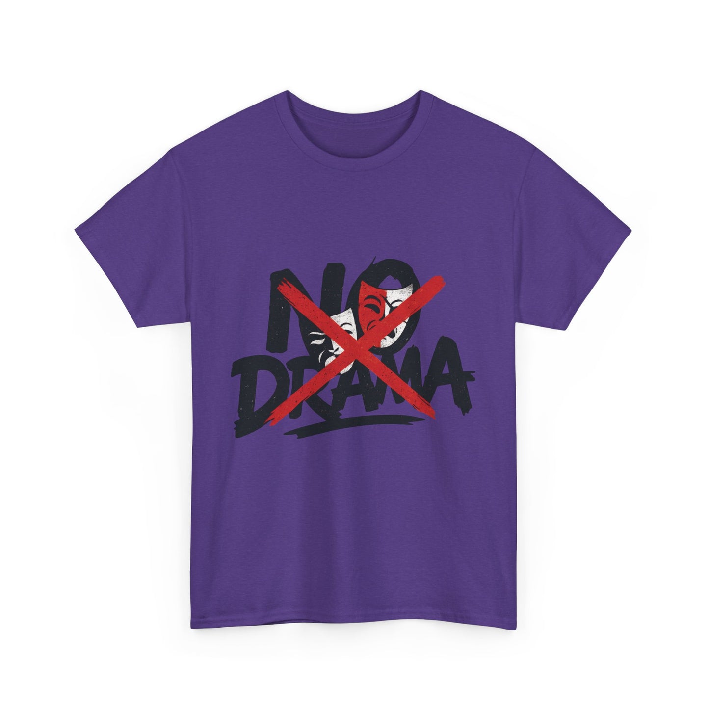 No Drama Unisex Heavy Cotton Tee, Casual Shirt, Gift for Friends, Relaxed Fit, Comfort Wear, Everyday Style