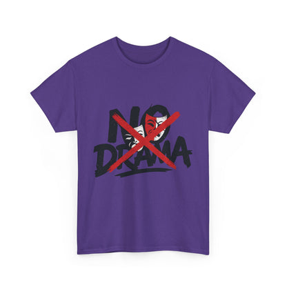 No Drama Unisex Heavy Cotton Tee, Casual Shirt, Gift for Friends, Relaxed Fit, Comfort Wear, Everyday Style