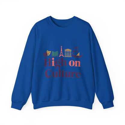 Womens Heavy Blend™ Crewneck Sweatshirt, High on Culture Womens Sweatshirt, Stylish Cultural Graphic Top