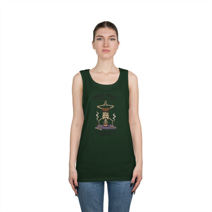 Inner Peace Skeleton Yoga Unisex Tank Top, Dark Humor Meditation Tee, Gift for Mindfulness Lovers, Yoga Shirt, Peaceful Vibes