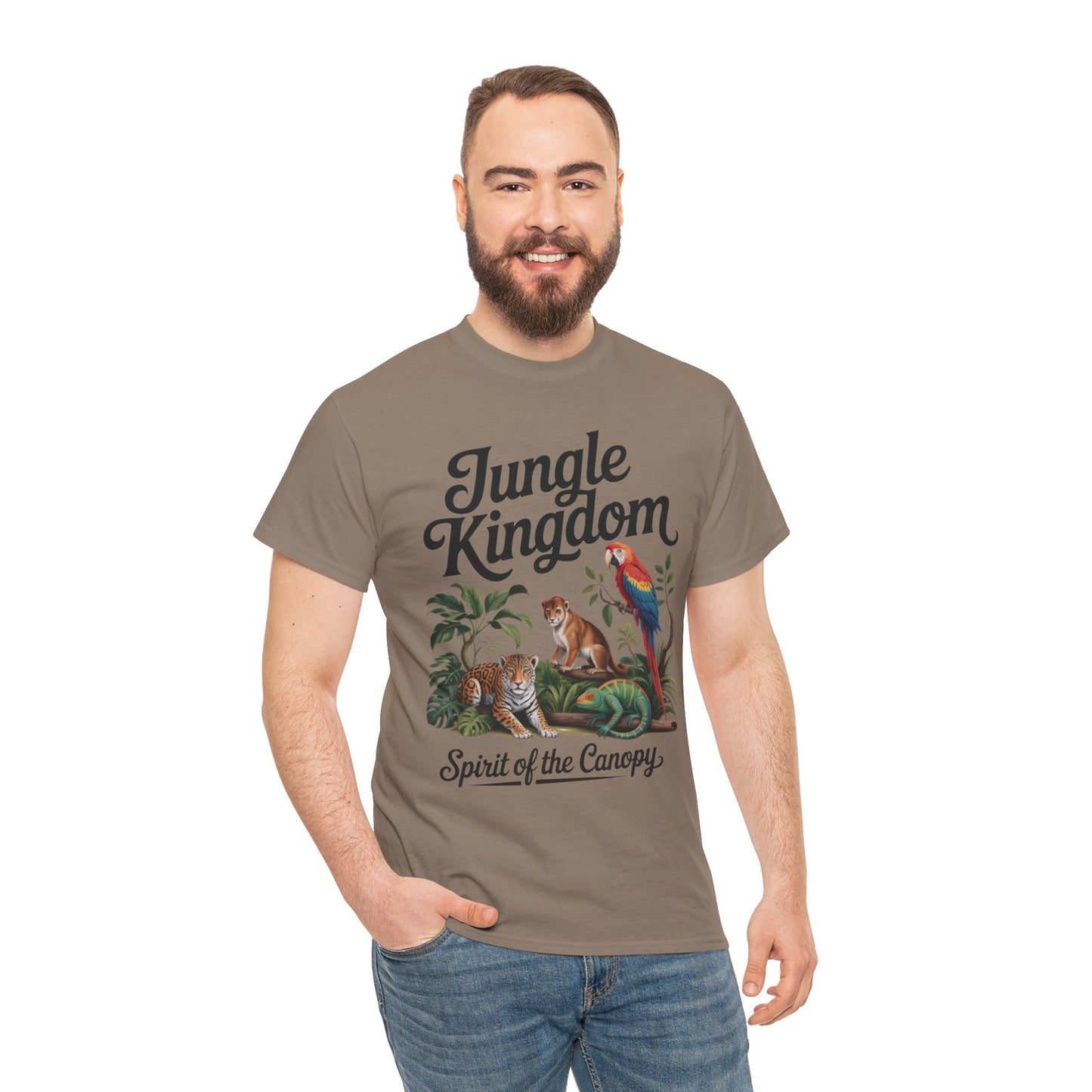 Mens Jungle Kingdom Tee - Nature Lover T-Shirt, Animal Graphic Tee, Eco-Friendly Gift, Summer Fashion, Adventure Outfit