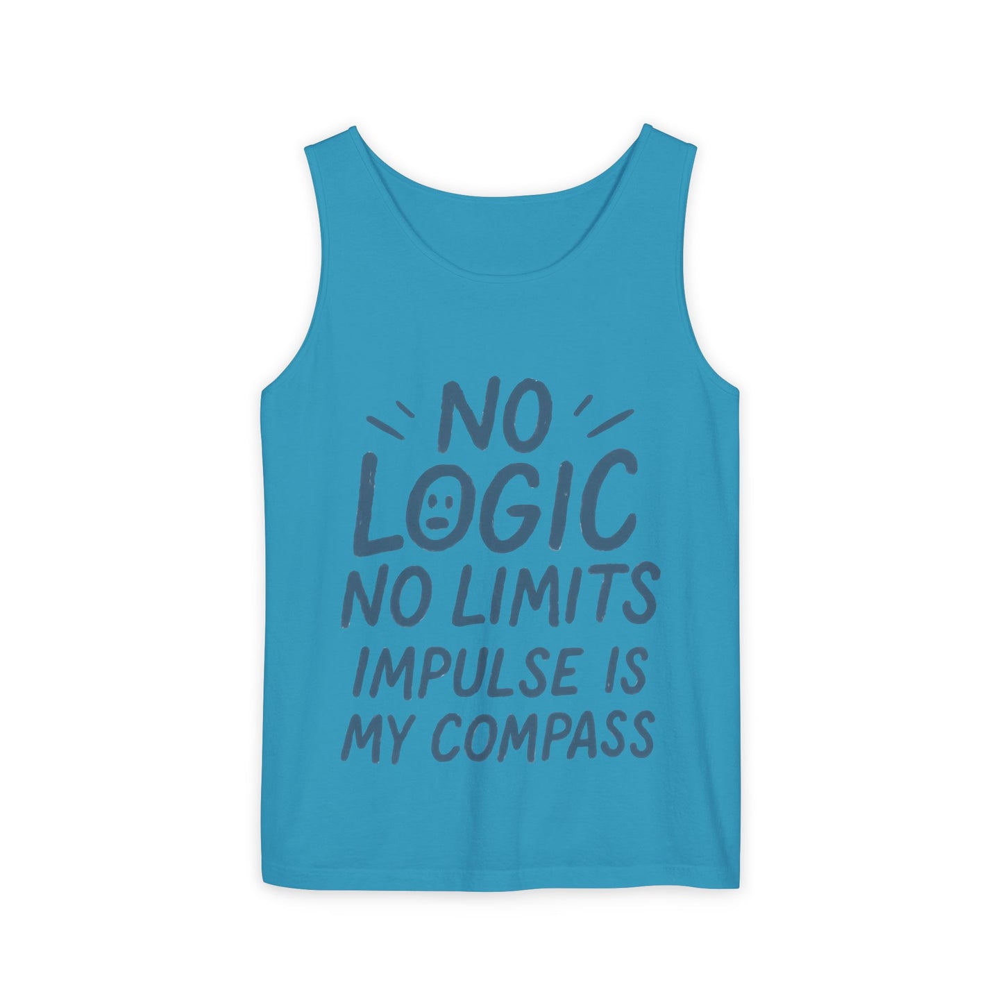 Funny Mens Tank Top, No Limits Impulse Quote, Relaxed Fit Tee, Casual Wear for Creatives, Gift for Artists Impulsive Style Shirt