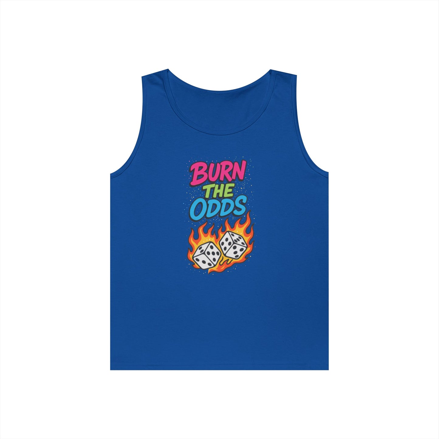 Burn the Odds Tank Top, Casual Summer Wear, Gaming Gift, Dice Design Tee, Gift for Gamers, Funny Tank, Perfect for Parties