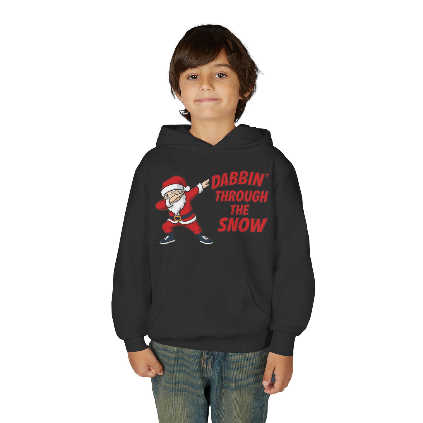 Dabbin Santa Youth Christmas Hoodie, Funny Holiday Sweatshirt for Boys