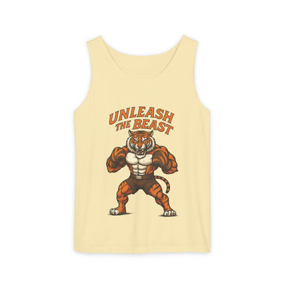 Unleash The Beast Tiger Gym Tank Top - Mens Workout Muscle Tank, Fitness Motivation Sleeveless Shirt, Bodybuilding Top, Strong Beast Gym Top