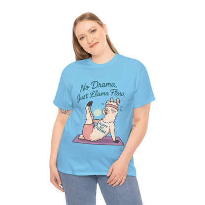 No Drama Llama Yoga Tee, Funny Yoga Llama T-Shirt for Women, Gift for Yoga Lovers, Fun Yoga T-Shirt for Animal Lovers, Humor Shirt