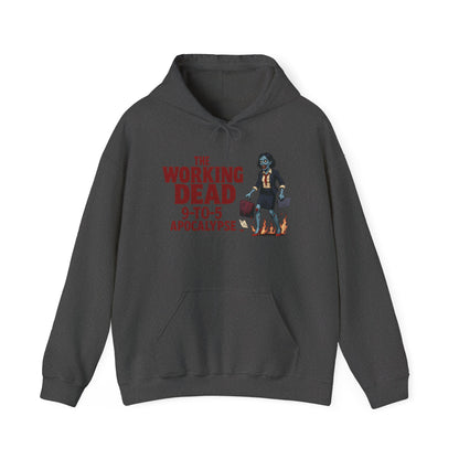 The Working Dead 9-to-5 Apocalypse Hoodie, Women's Horror Office Zombie Sweatshirt, Halloween Zombie Top, Halloween Work Top