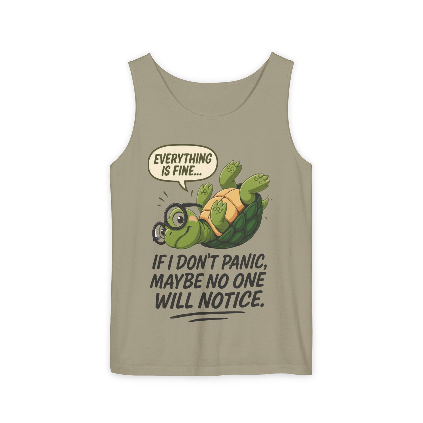 Mens Funny Turtle Graphic Tank Top, Summer Apparel, Gift for Animal Lovers, Beach Day Essentials, Mens Casual Wear, Relaxed Vibes