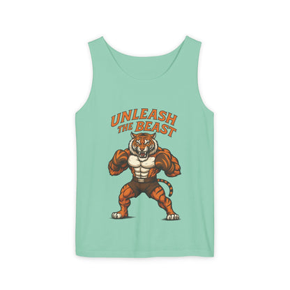 Unleash The Beast Tiger Gym Tank Top - Mens Workout Muscle Tank, Fitness Motivation Sleeveless Shirt, Bodybuilding Top, Strong Beast Gym Top