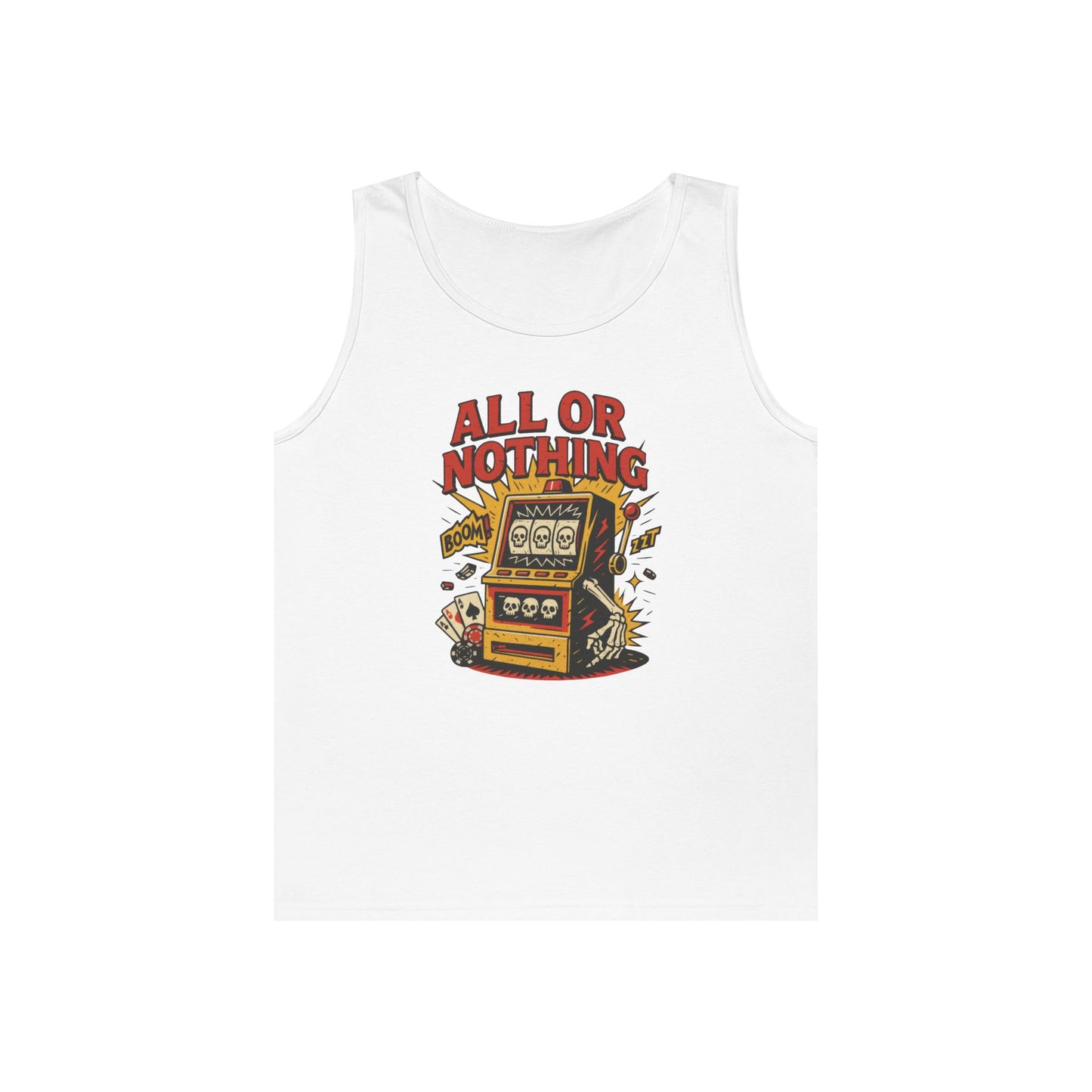 Retro Casino Vibes Tank Top, All or Nothing Design, Gift for Gamers,  Poker Lover Gift, Gaming Apparel, Slot Machine Graphic