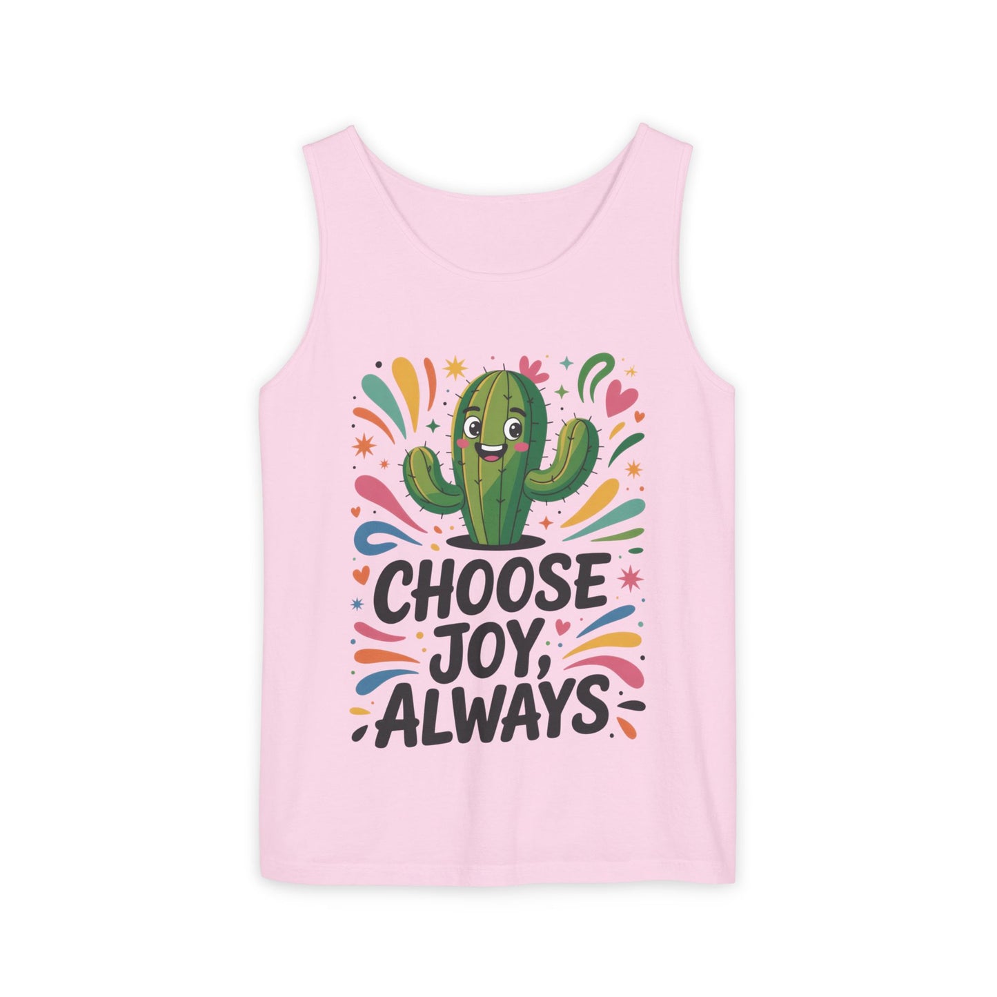 Joyful Cactus Womens Tank Top, Choose Joy Always, Summer Tank, Casual Wear, Gift for Friends, Trendy Top, Vacation Outfit