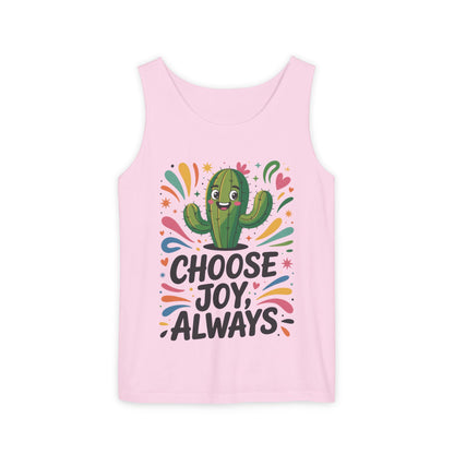 Joyful Cactus Womens Tank Top, Choose Joy Always, Summer Tank, Casual Wear, Gift for Friends, Trendy Top, Vacation Outfit