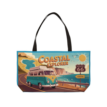 Coastal Adventure Weekender Tote Bag, Beach Bag, Travel Tote, Road Trip Essentials, Stylish Carry-All for Explorers