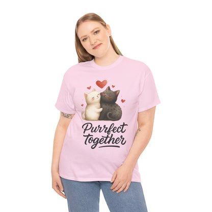 Purrfect Together Cat Womens Tee, Cute Cat Lovers Gift, Funny Animal T-Shirt, Womens Cotton Graphic Tee, Perfect for Valentine's Day, Pet [...]