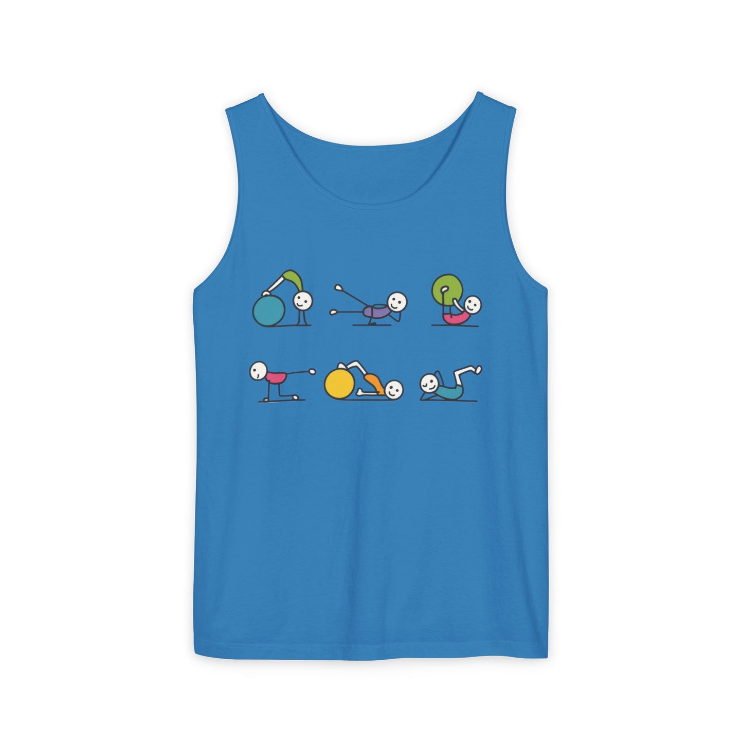 Womens Garment-Dyed Tank Top, Fit Fun Pilates Womens Tank Top, Cute Workout Shirt, Funny Yoga Gym Top for Women