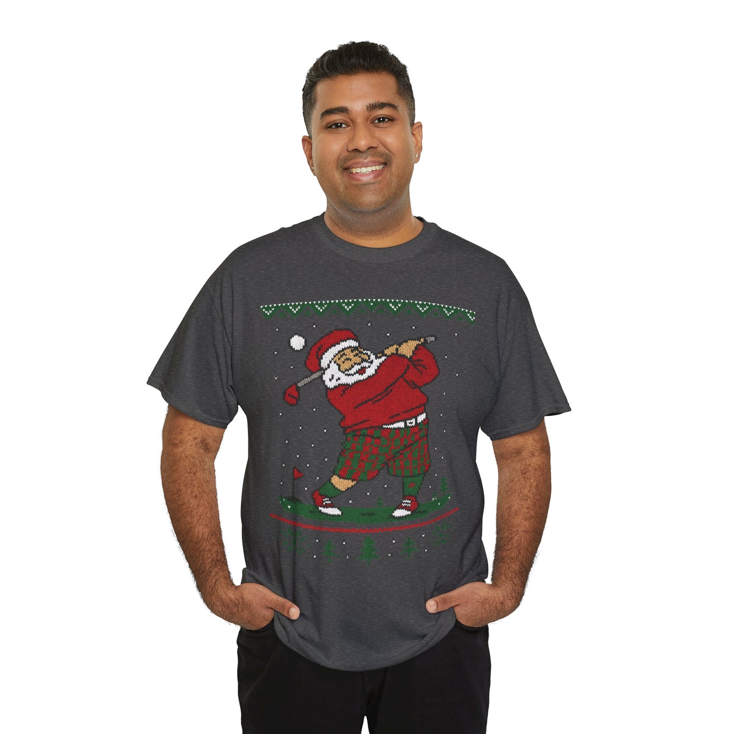 Funny Golfing Santa Christmas T-Shirt, Ugly Christmas Golf Shirt for Men, Holiday Golf Player Tee
