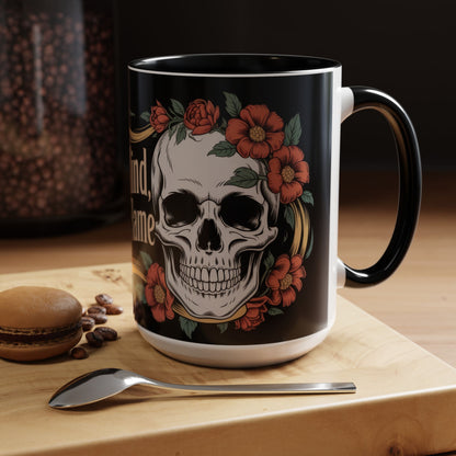 Eternal Mind Endless Flame Mug, Gothic Skull - Floral Coffee Cup, Dark Romantic Gift for Halloween or Everyday Use, Coffee Mug (11, 15oz)