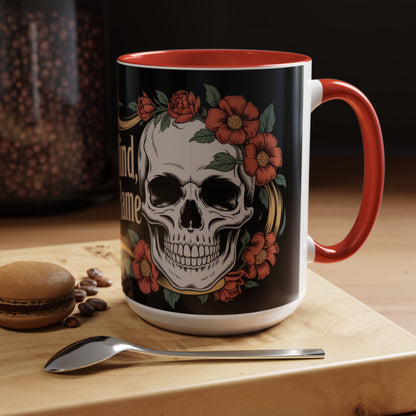 Eternal Mind Endless Flame Mug, Gothic Skull - Floral Coffee Cup, Dark Romantic Gift for Halloween or Everyday Use, Coffee Mug (11, 15oz)