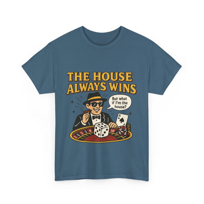 Vintage Casino Humor Unisex Tee, Funny Gambling Shirt, Gift for Gamblers, House Always Wins T-Shirt, Vegas Style Gift, Casino Quote Tee