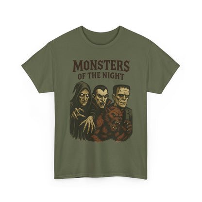 Monsters of the Night Men's T-Shirt, Classic Horror Movie Monsters Graphic Tee, Halloween Shirt