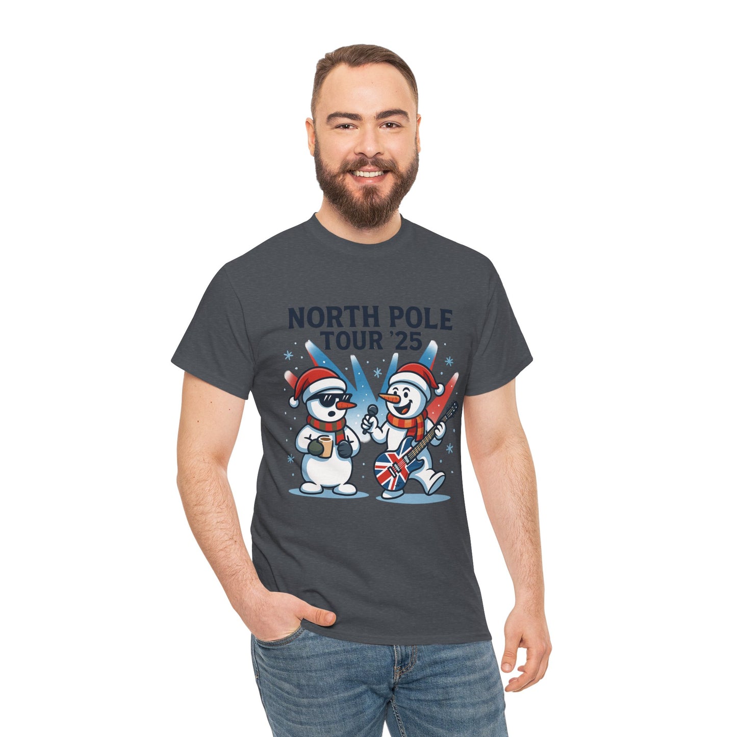 North Pole Tour 25 Men's Christmas T-Shirt, Funny Rock Music Holiday Tee