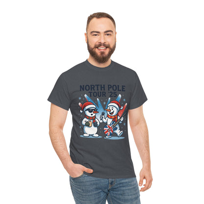 North Pole Tour 25 Men's Christmas T-Shirt, Funny Rock Music Holiday Tee