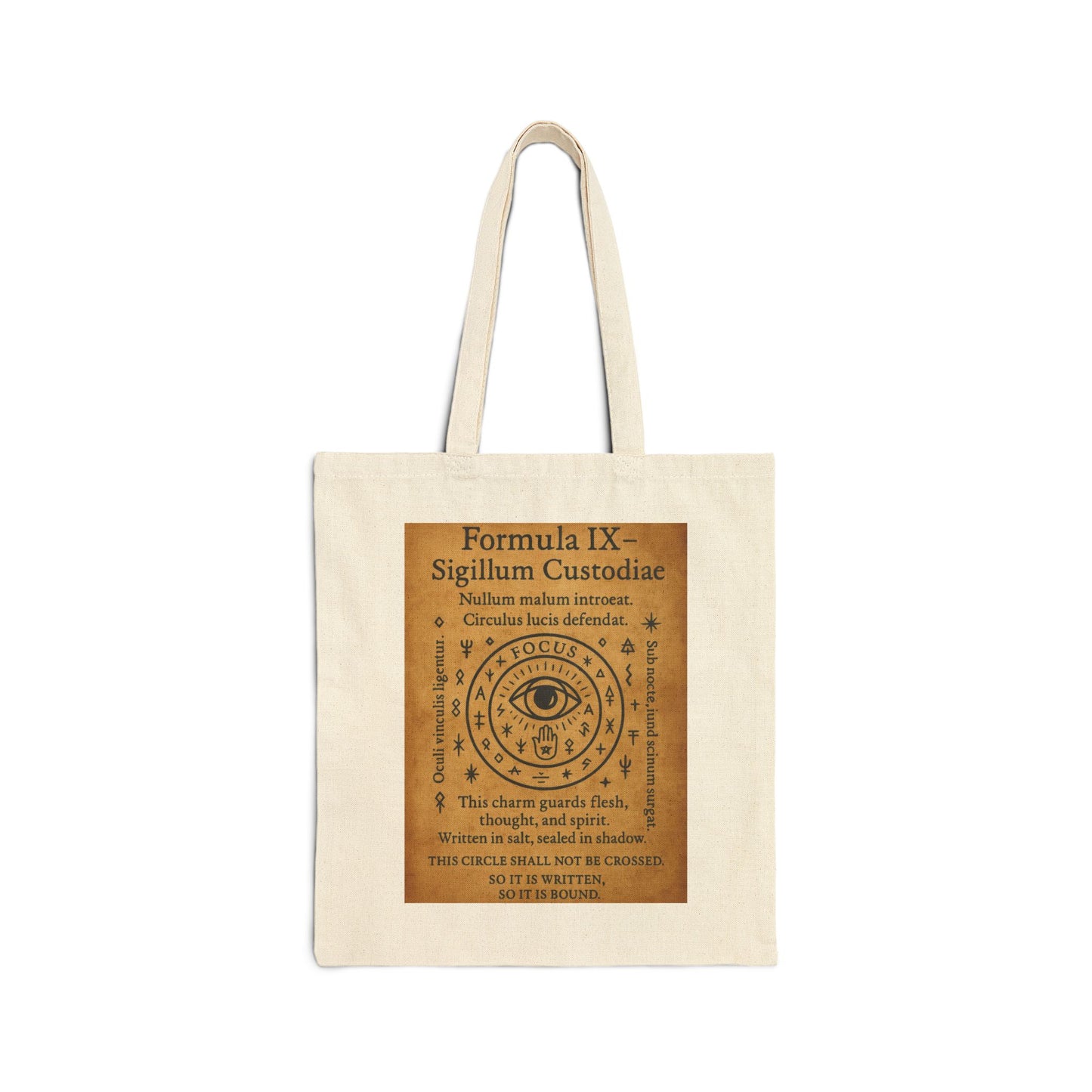 Sigil of Protection Tote Bag, All Seeing Eye Charm, Witchy Ward Symbol, Occult Defense Seal, Mystic Canvas Bag, Boho Style Tote, Witchy Gift