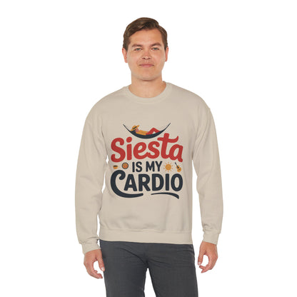 Men's Heavy Blend™ Crewneck Sweatshirt, Siesta Is My Cardio Funny Mens Sweatshirt Spain Gift