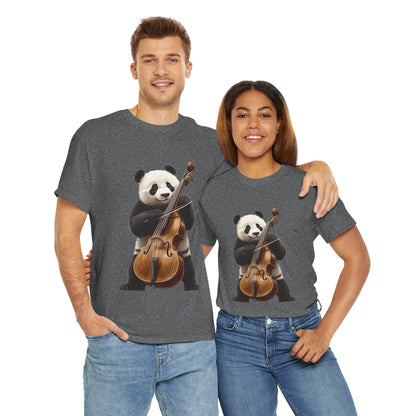 Panda Musician Tee - Cute Animal Graphic Shirt for Music Lovers, Gift for Panda Fans, Unique Concert Outfit, Casual Wear, Cellist Panda