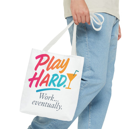 Play Hard Tote Bag - Fun, Stylish, Tote for Work & Play, Summer, Gift, Beach Bag, Everyday Carry, Beach Weekender Bag, large canvas bag