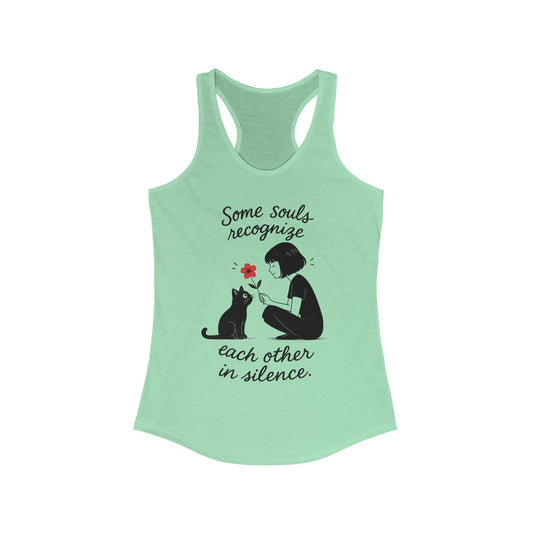 Soul Connection Women's Racerback Tank, Cat Lover Gift, Pet Memorial Shirt, Nature Lover Clothing, Inspirational Quote Top