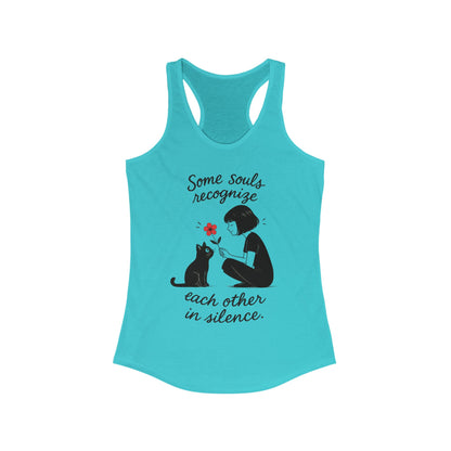 Soul Connection Women's Racerback Tank, Cat Lover Gift, Pet Memorial Shirt, Nature Lover Clothing, Inspirational Quote Top