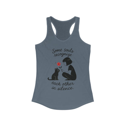 Soul Connection Women's Racerback Tank, Cat Lover Gift, Pet Memorial Shirt, Nature Lover Clothing, Inspirational Quote Top