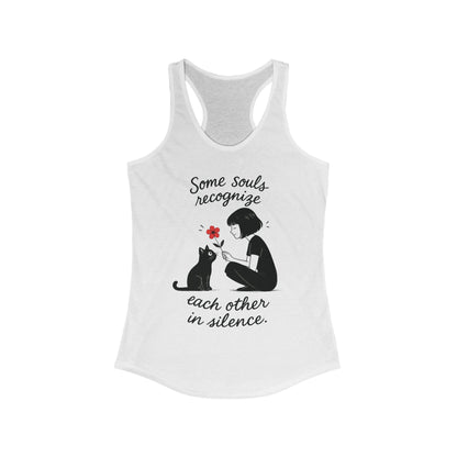 Soul Connection Women's Racerback Tank, Cat Lover Gift, Pet Memorial Shirt, Nature Lover Clothing, Inspirational Quote Top