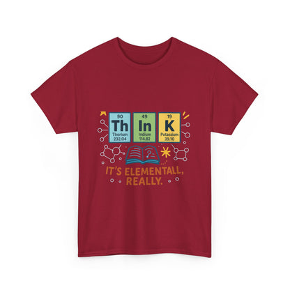 Smart Womens Science T-Shirt, THINK Periodic Table Tee, Funny Elemental Nerd Gift for Her, Graphic Tee for Science Lovers