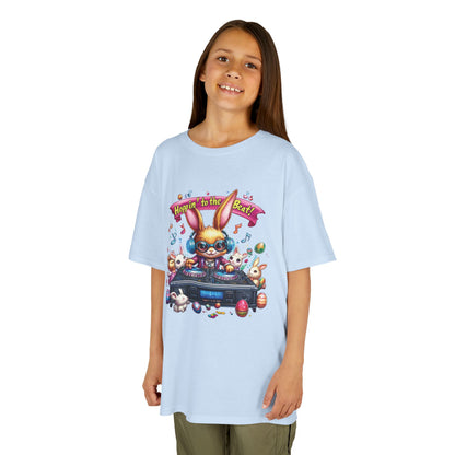 Kids Easter DJ Bunny T-Shirt Fun - Music Themed Spring Tee, Hoppin to the Beat Design, Colorful Holiday Shirt for Boys and Girls