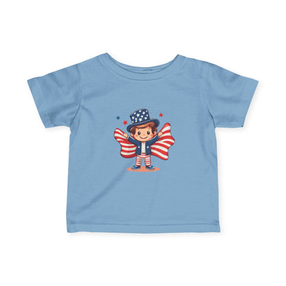 Patriotic Infant Tee, Cute Kid T-Shirt for 4th of July, Baby Independence Day Shirt, Toddler Flag Outfit, American Spirit Clothes