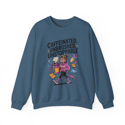 Caffeinated Mom Sweatshirt, Funny Mom Life Quote,  Mother's Day Gift,New Mother Tired Mother Gift, Coffee Lover Gift, Coffee Addict Mom