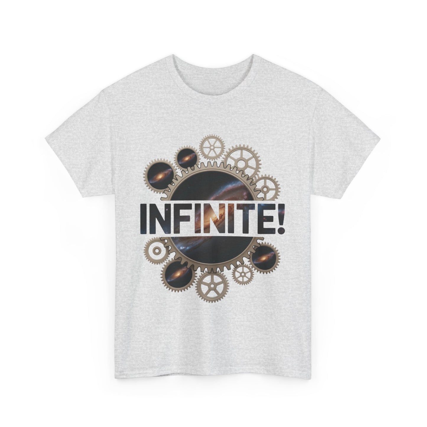 Steampunk Space Gears T-Shirt, Unisex Infinite Universe Graphic Tee, Cosmic Mechanical Design Tee for Sci-Fi & Engineering Lovers