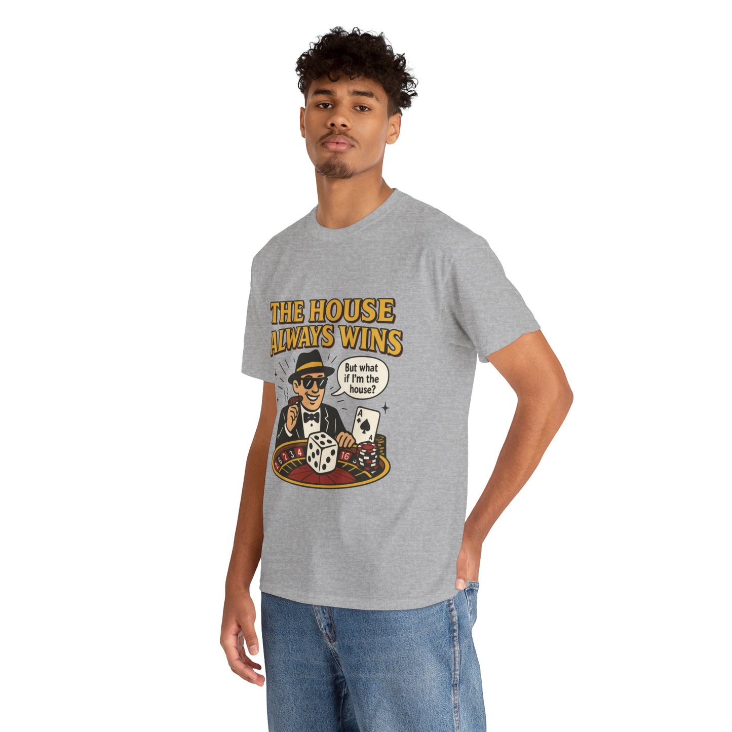 Vintage Casino Humor Unisex Tee, Funny Gambling Shirt, Gift for Gamblers, House Always Wins T-Shirt, Vegas Style Gift, Casino Quote Tee