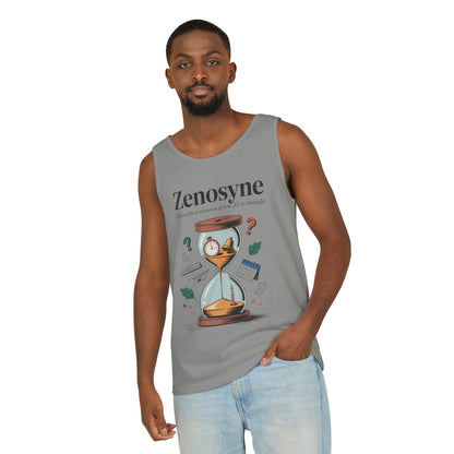 Zenosyne Tank Top, Unisex Garment-Dyed Tee, Time Awareness Gift, Casual Summer Wear, Philosophy Shirt, Unique Everyday Apparel