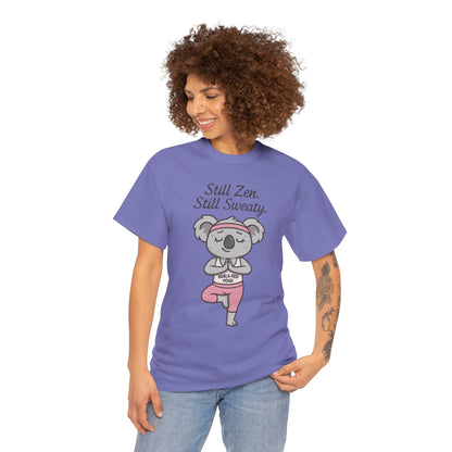 Funny Yoga Shirt for Women, Koala-Fied Yogi Tee, Still Zen Still Sweaty Workout Gift, Cute Animal Fitness T-Shirt, Zen Koala Yoga Tee